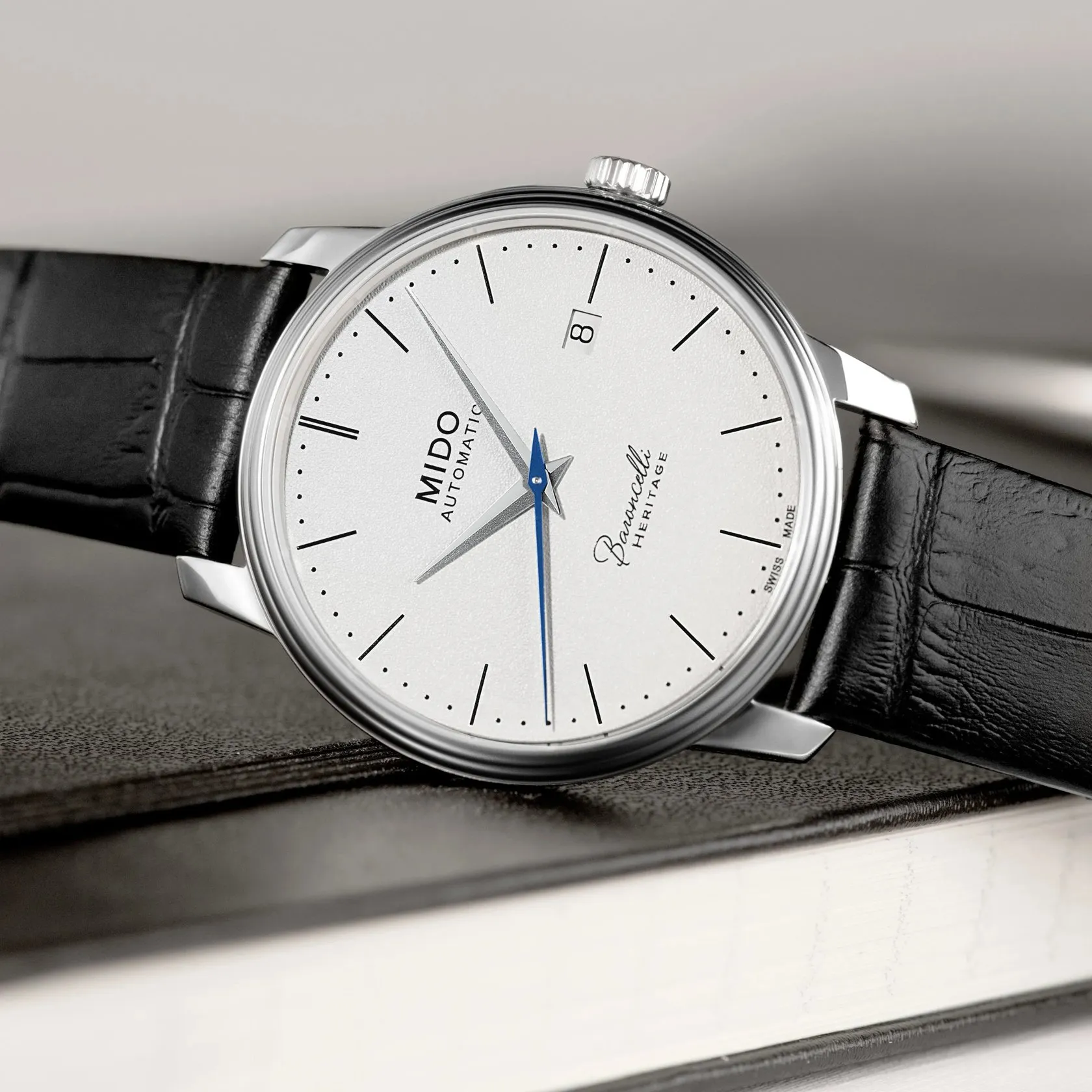 Mido Baroncelli Heritage Gent Otomatik Beyaz M0274071601000 detay görseli 4