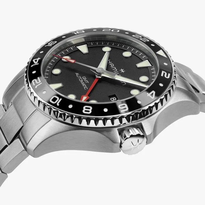 Hamilton Khaki Navy Scuba Auto GMT Siyah H82555130 detay görseli 3